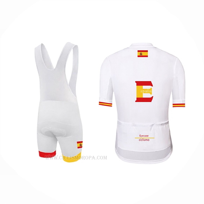 2019 Ropa Ciclismo Vuelta Espana Blanco Mangas Corta y Culotte Corto